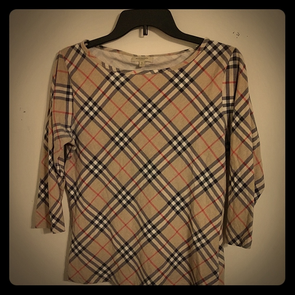 BURBERRY plaid blouse